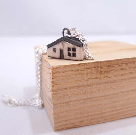 Tiny Raku Cottage Necklace