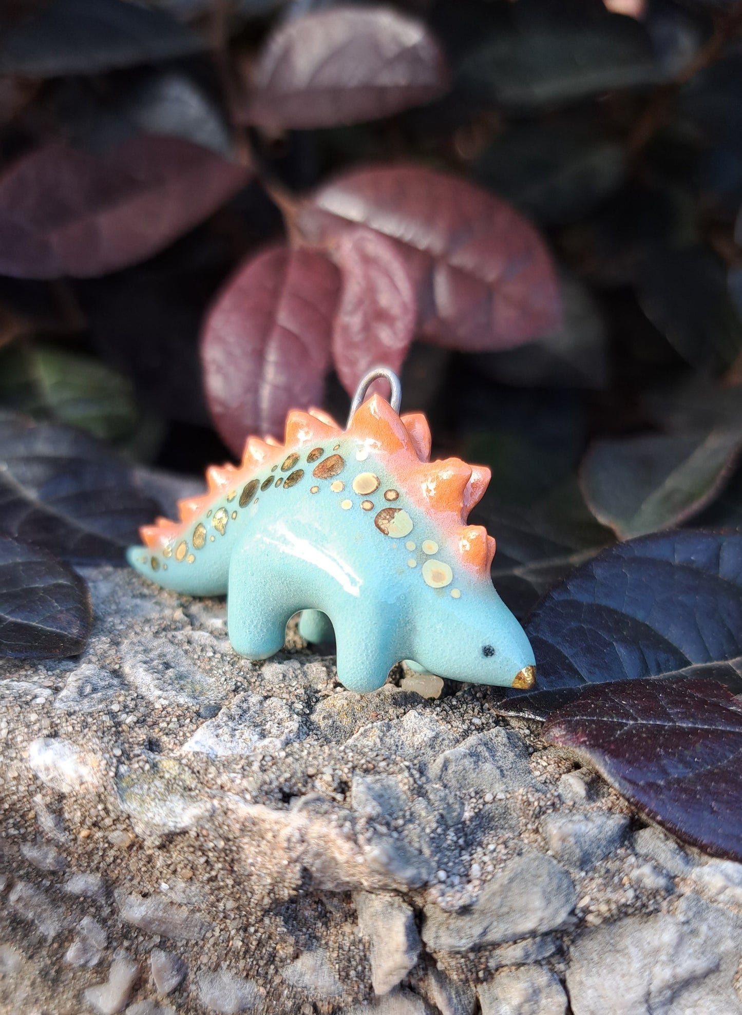 Miniature Stegosaurus Pendant