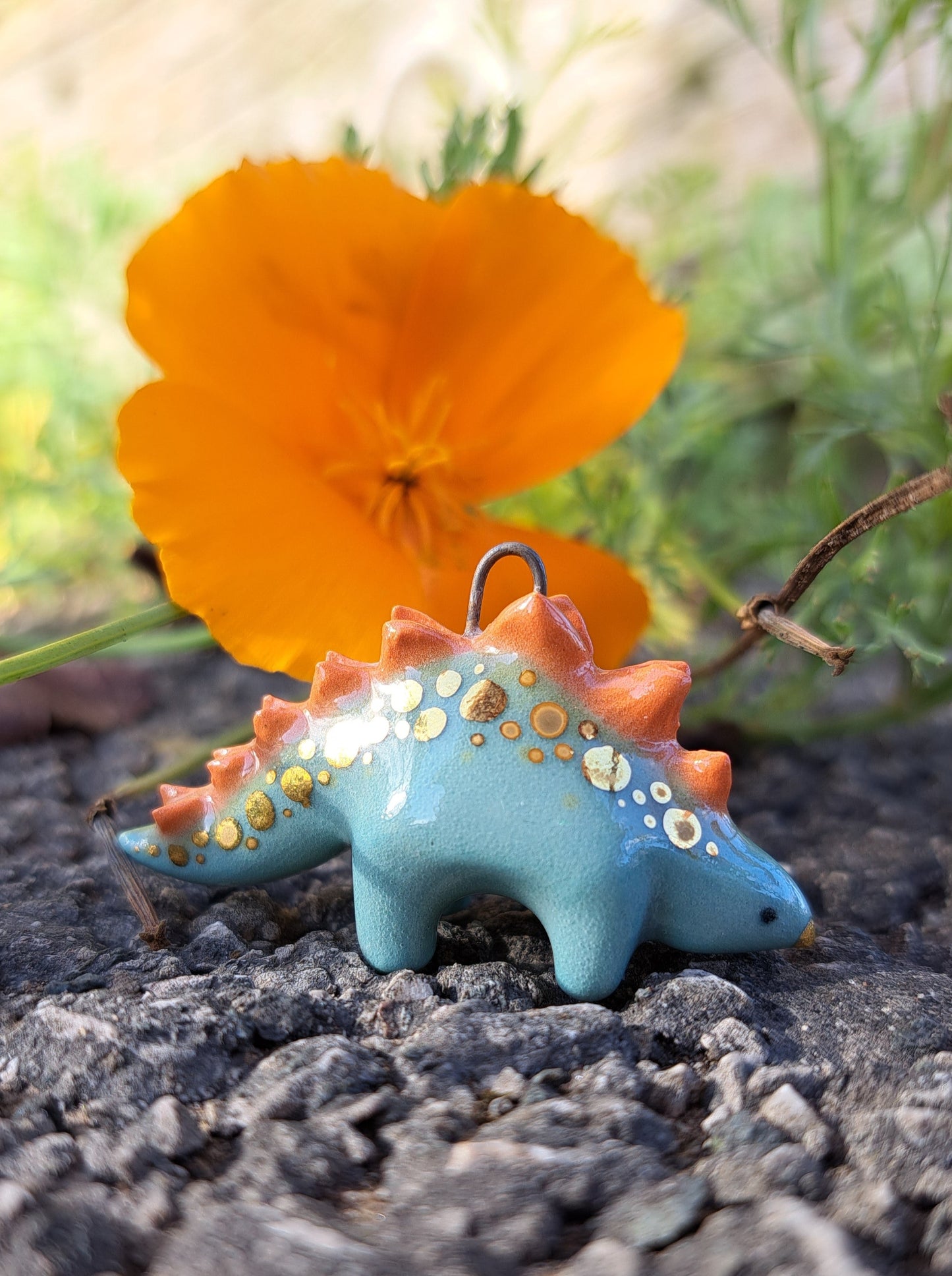 Miniature Stegosaurus Pendant