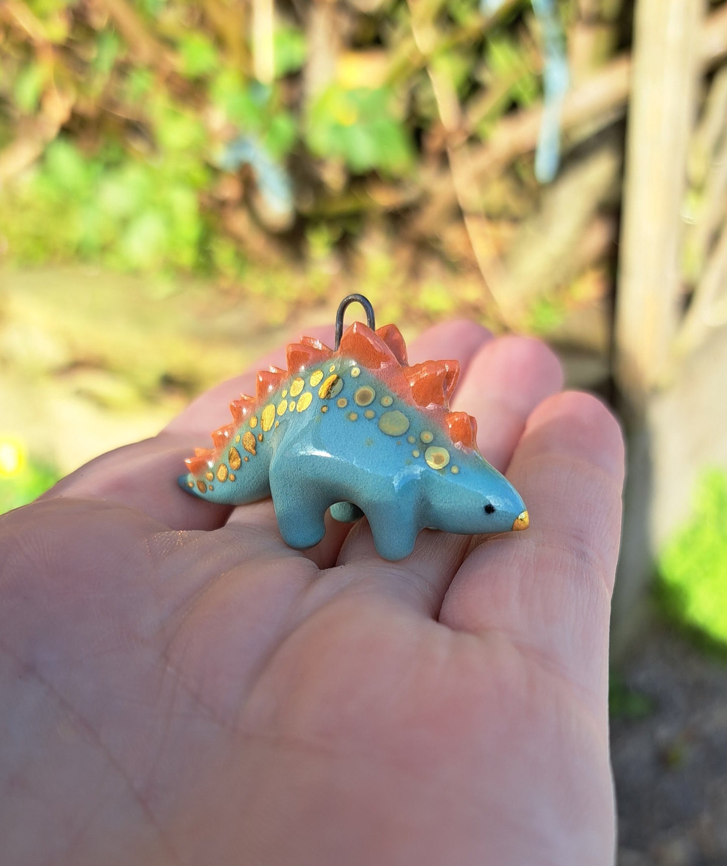 Miniature Stegosaurus Pendant