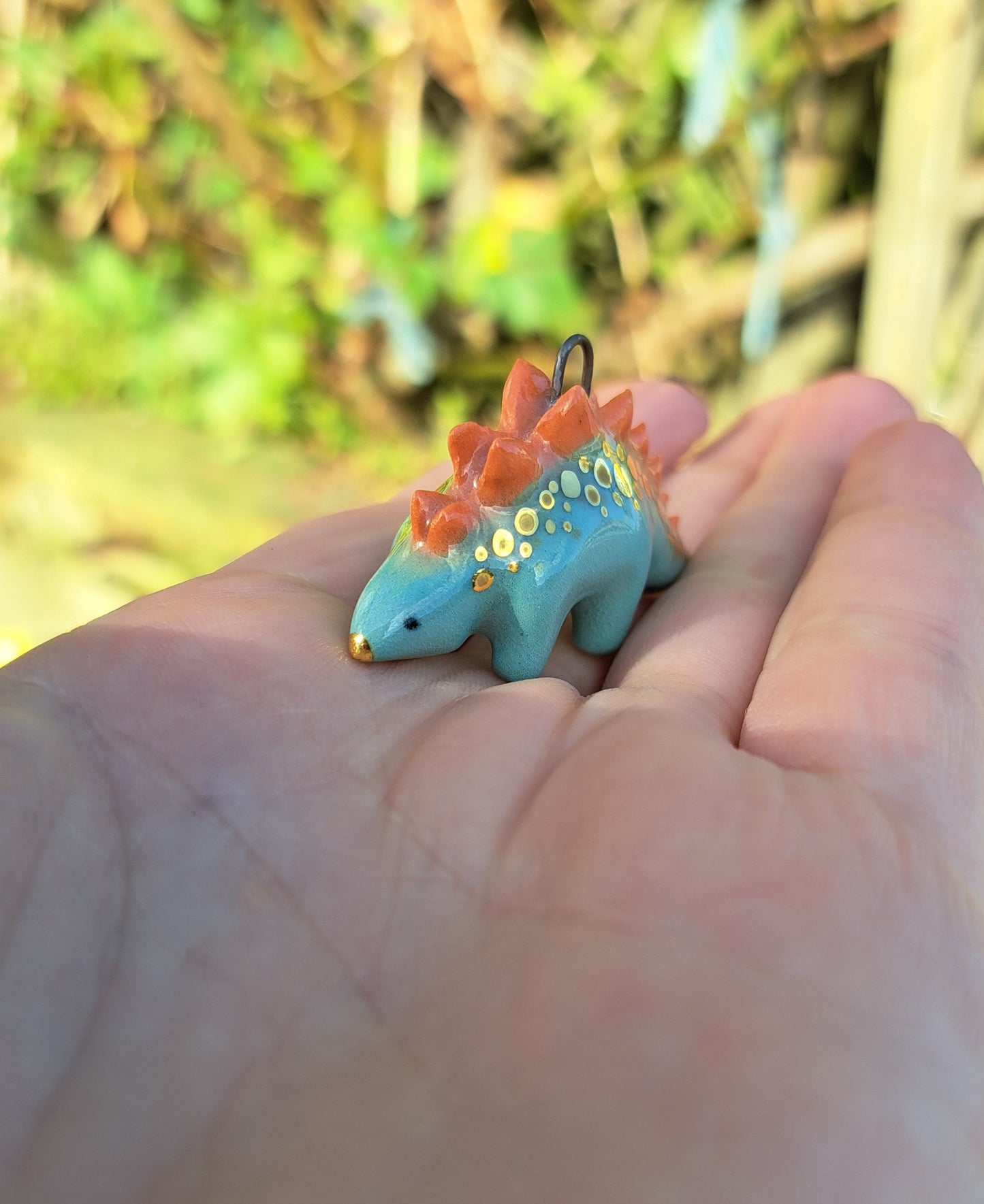 Miniature Stegosaurus Pendant