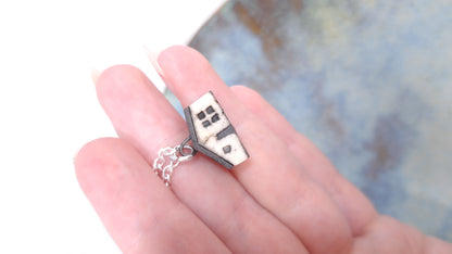 Tiny Raku Cottage Necklace