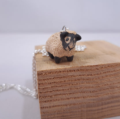 Tiny Ceramic Sheep Necklace