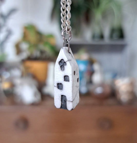 Tiny Raku Church Necklace
