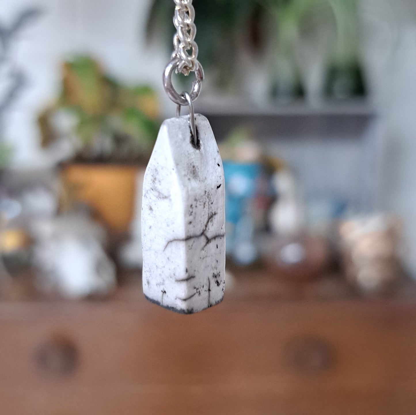 Tiny Raku Church Necklace