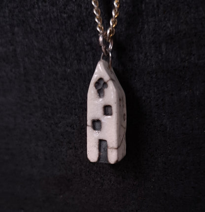 Tiny Raku Church Necklace
