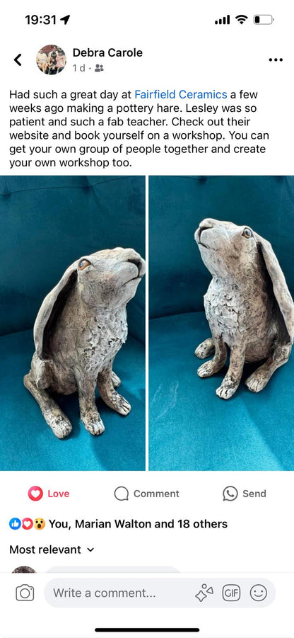 Full Day Ceramic Hare Workshop (Sun 5th Oct)